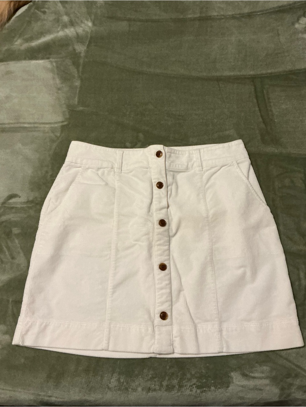 Vineyard Vines Marshmallow Corduroy Button Front A Line Skirt Size Medium